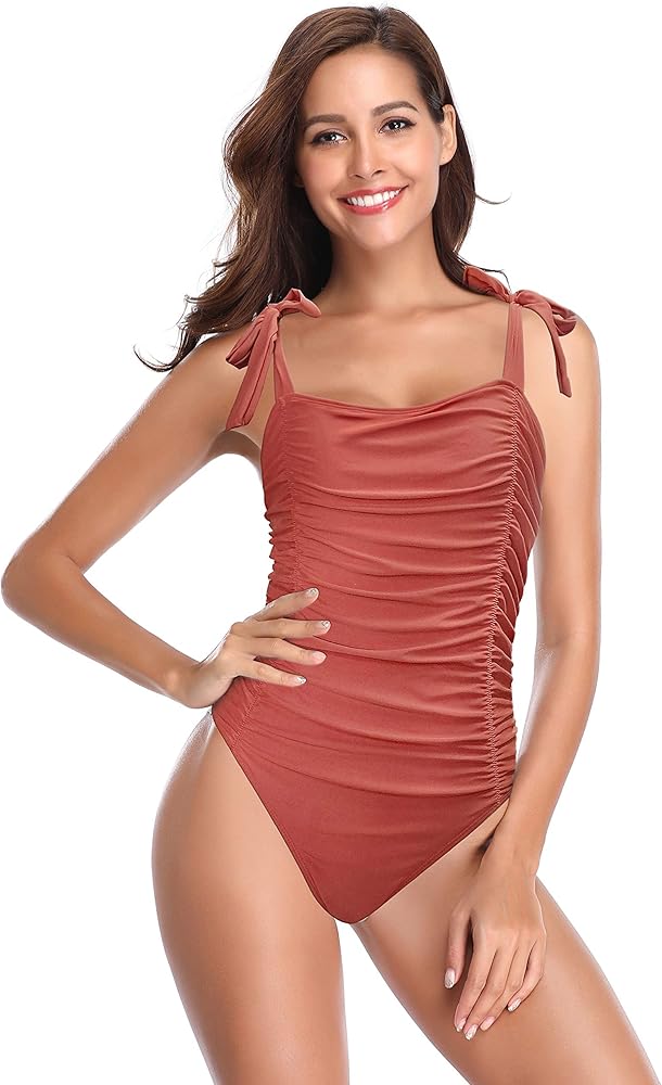 Shekini, elegante costume da bagno intero per donna, 82% nylon, 18% spandex, red 1153E