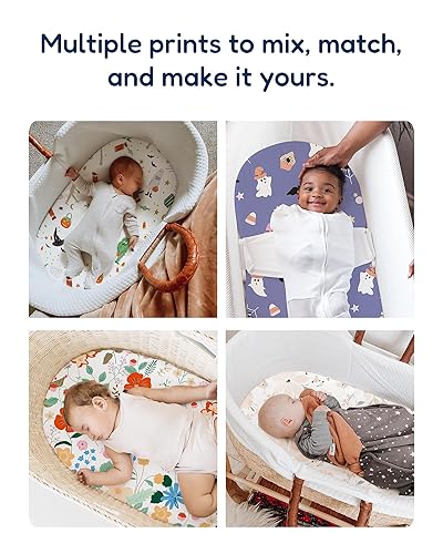 Miniatura 16 de TotAha Jungle Animal Cradle Sheets Fitted 18 x 36, Buttery Soft Bassinet Fitted Sheets 2 Pack Universal for Oval, Rectangle Hourglass Bassinet