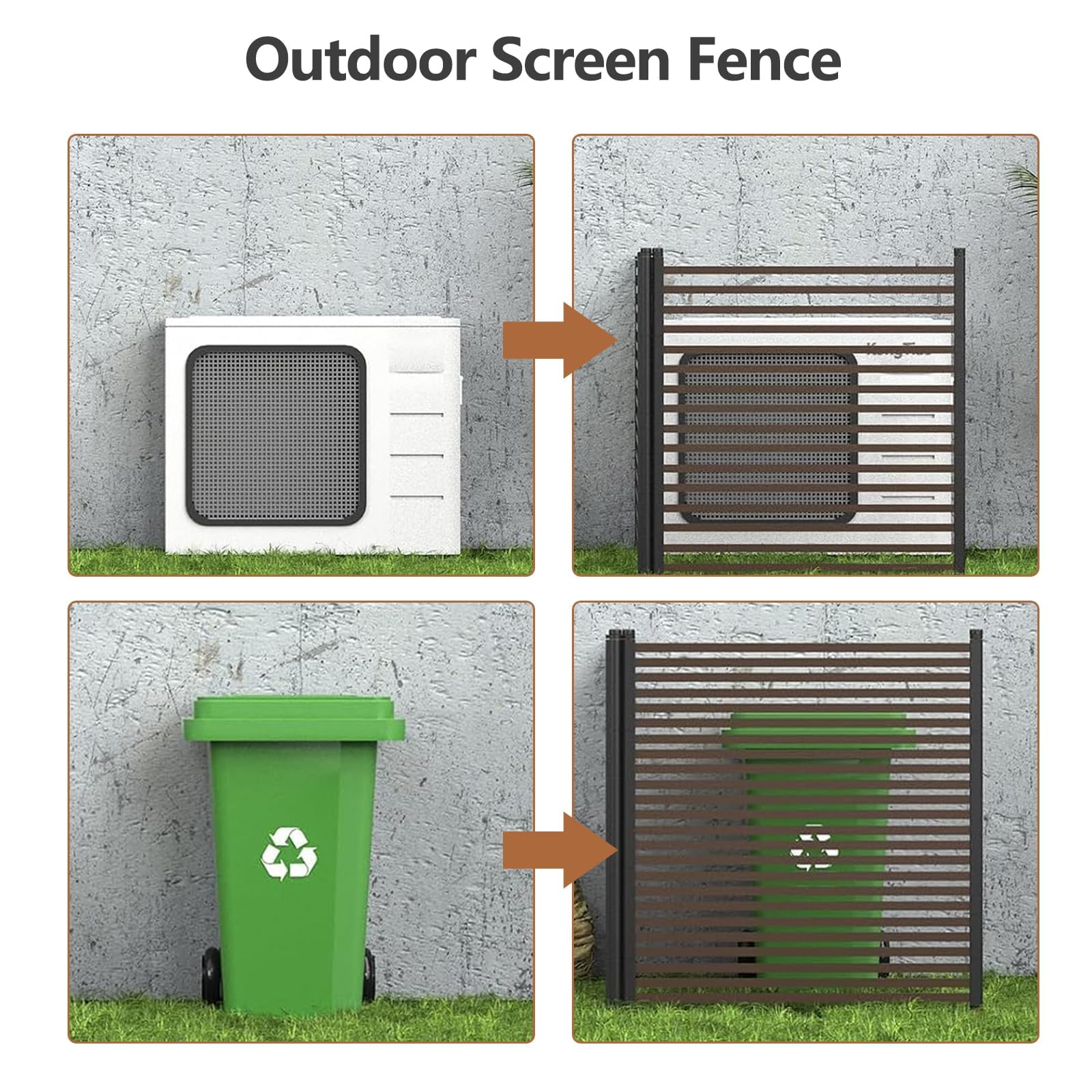 Aptliton Gartenzaun 2 Sets, PE+Metall Steckzaun 180cm(l) x 120cm(h) x 5cm(t), Dekorativer Gitterzaun Ohne Graben, Wetterfeste Tierbarriere Für Garten, Terrasse, Blumenbeet, Hof, Schwarz
