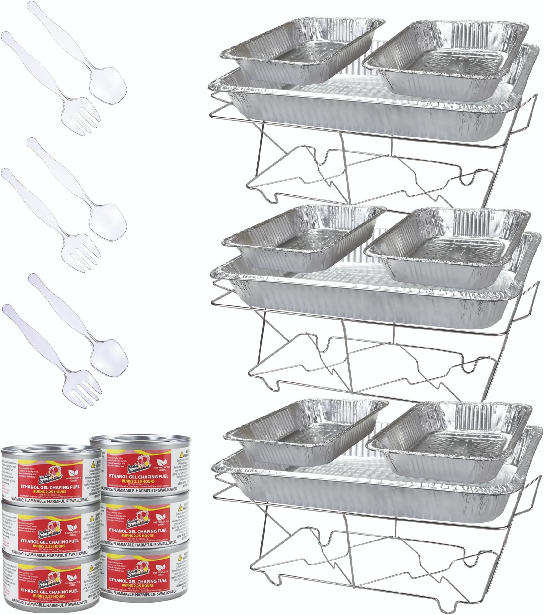 Party Dimensions 24 Piece Serving Kit Includes Chafing Kits and Serving Utensils For All Types Of Parties And Events | Disposable Set