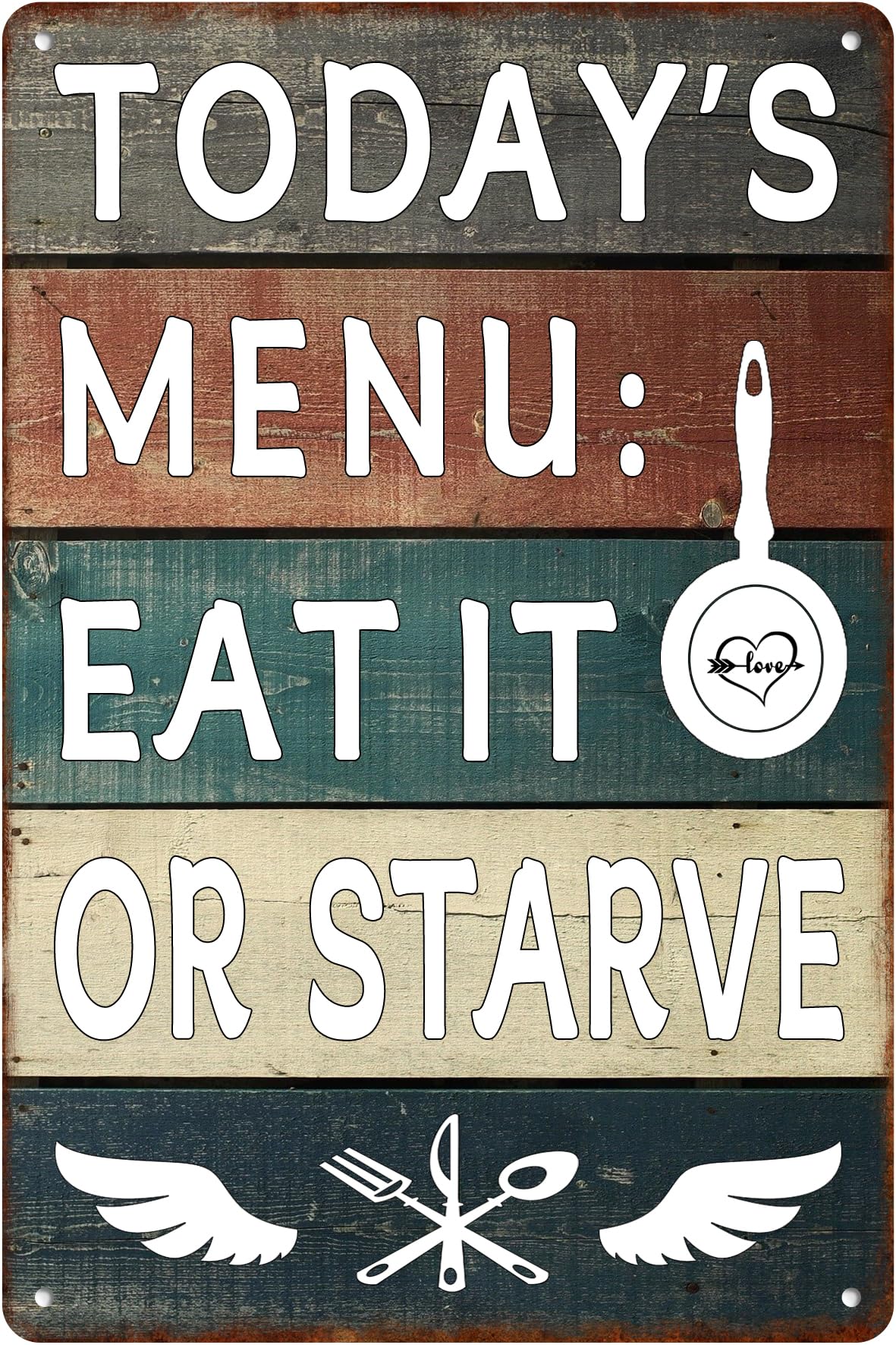 Today's Menu Eat It Or Starve Tin Sign Gifts Between Friends Funny Humorous Metal Signs Gifts Between Friends Poster For Kitchen Restaurant Bar Club Home 8x12 Inch
