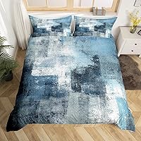 Vista 19 de Erosebridal Funda de edredón de color marrón y blanco tamaño individual, diseño de grafiti ombré para niños y niñas, funda de edredón de acuarela