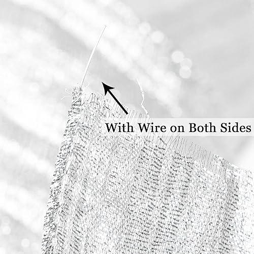 Miniatura 4 de HUIHUANG Cinta de borde plateado con alambre arrugado, cinta metálica ondulada de 2.5 pulgadas para envolver regalos, coronas de canastas, lazos,