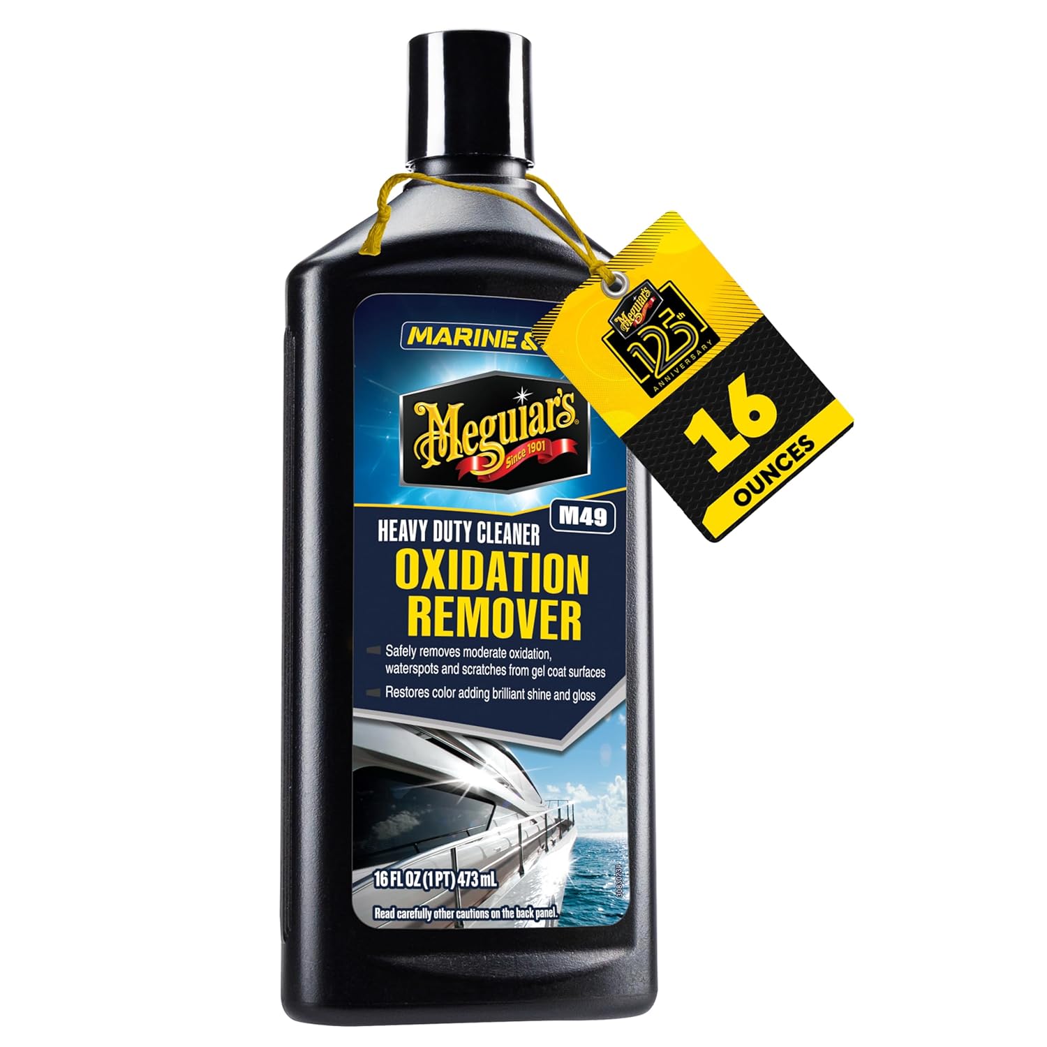 Meguiar's M4916 Marine/RV Heavy Duty Oxidation Remover, Oxidation, Water Spot, Stain, and Boat Scratch Remover for Vehicles with Gel Coat and Fiberglass Surfaces, 16 Oz - Packaging may vary