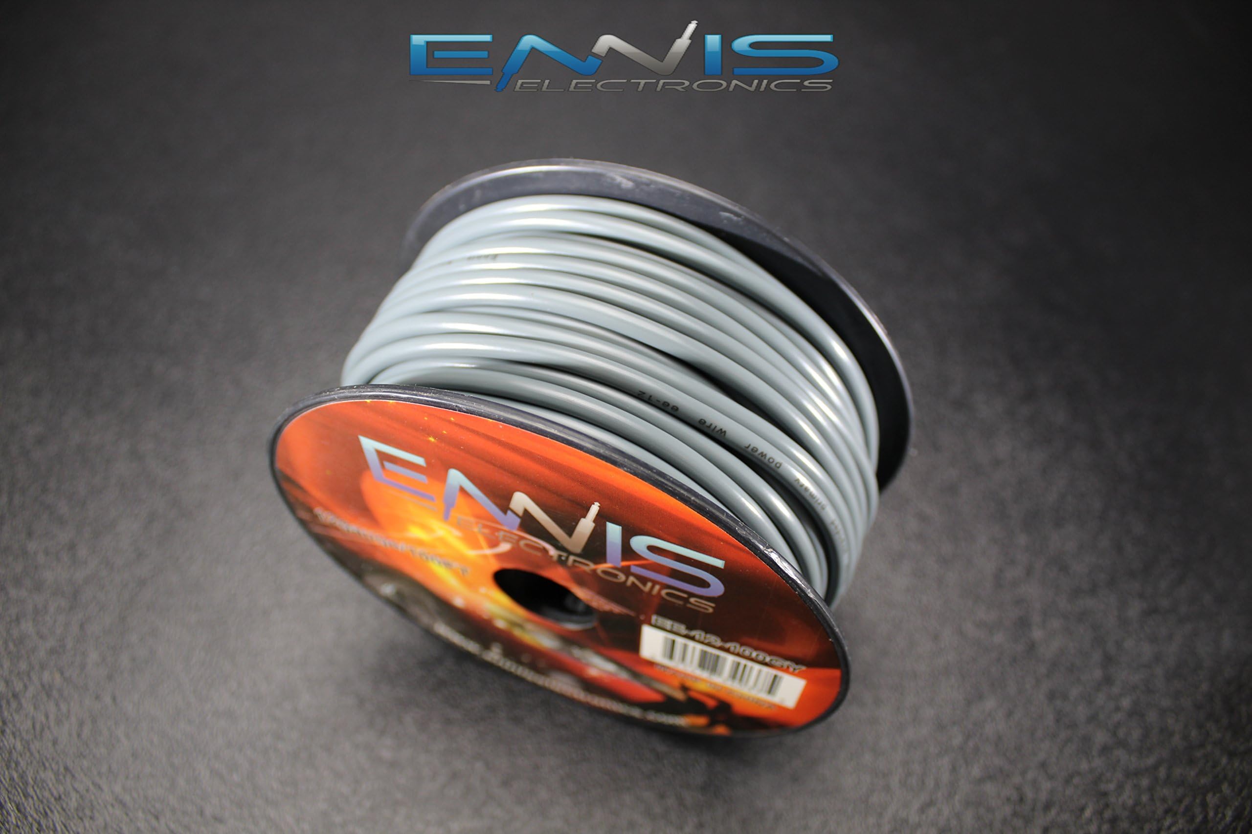 12 GAUGE WIRE GRAY BY ENNIS ELECTRONICS 100 FT SPOOL PRIMARY AUTOMOTIVE AWG COPPER CLAD