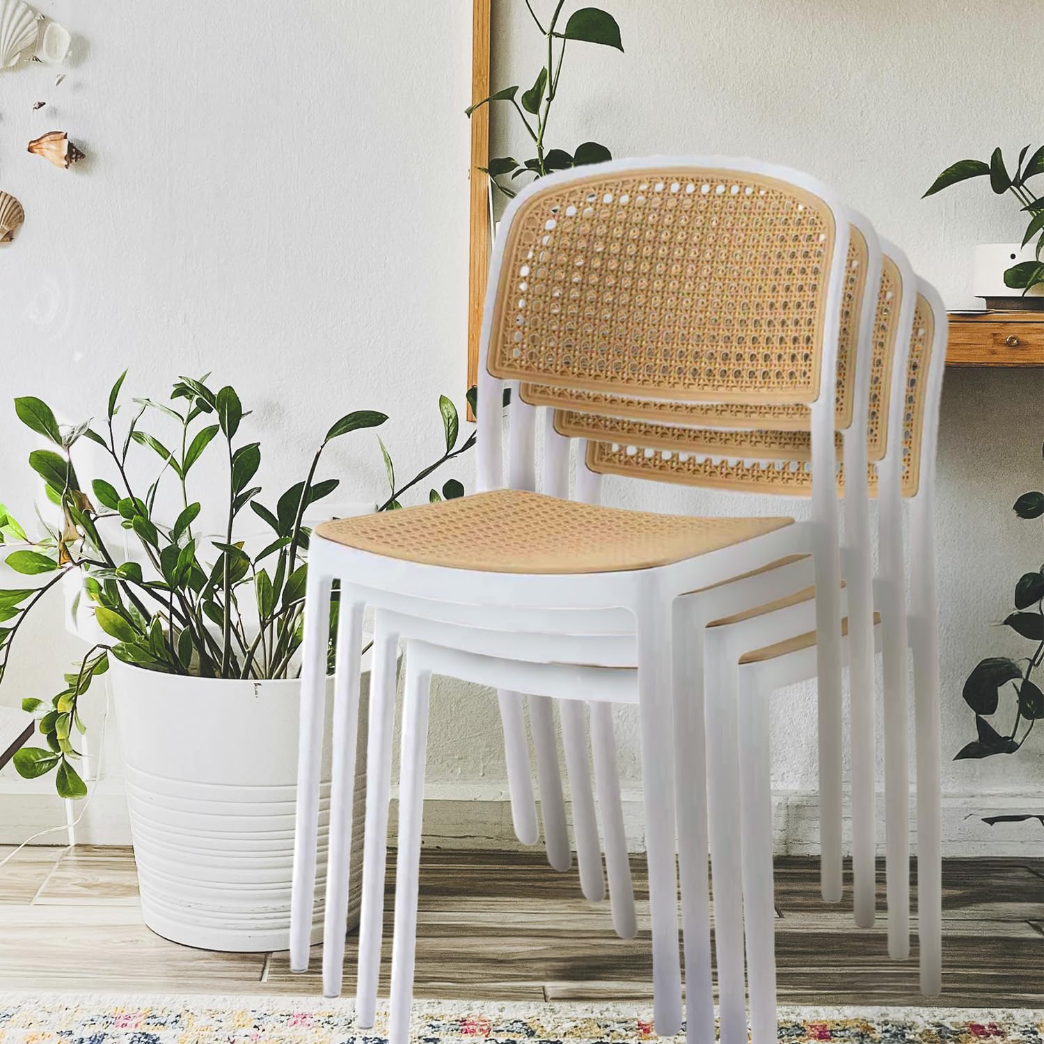 buybuy Kit Sedie Arredamento da Interno Firenze KITFIE001 (4, Bianca, 44x47x83)