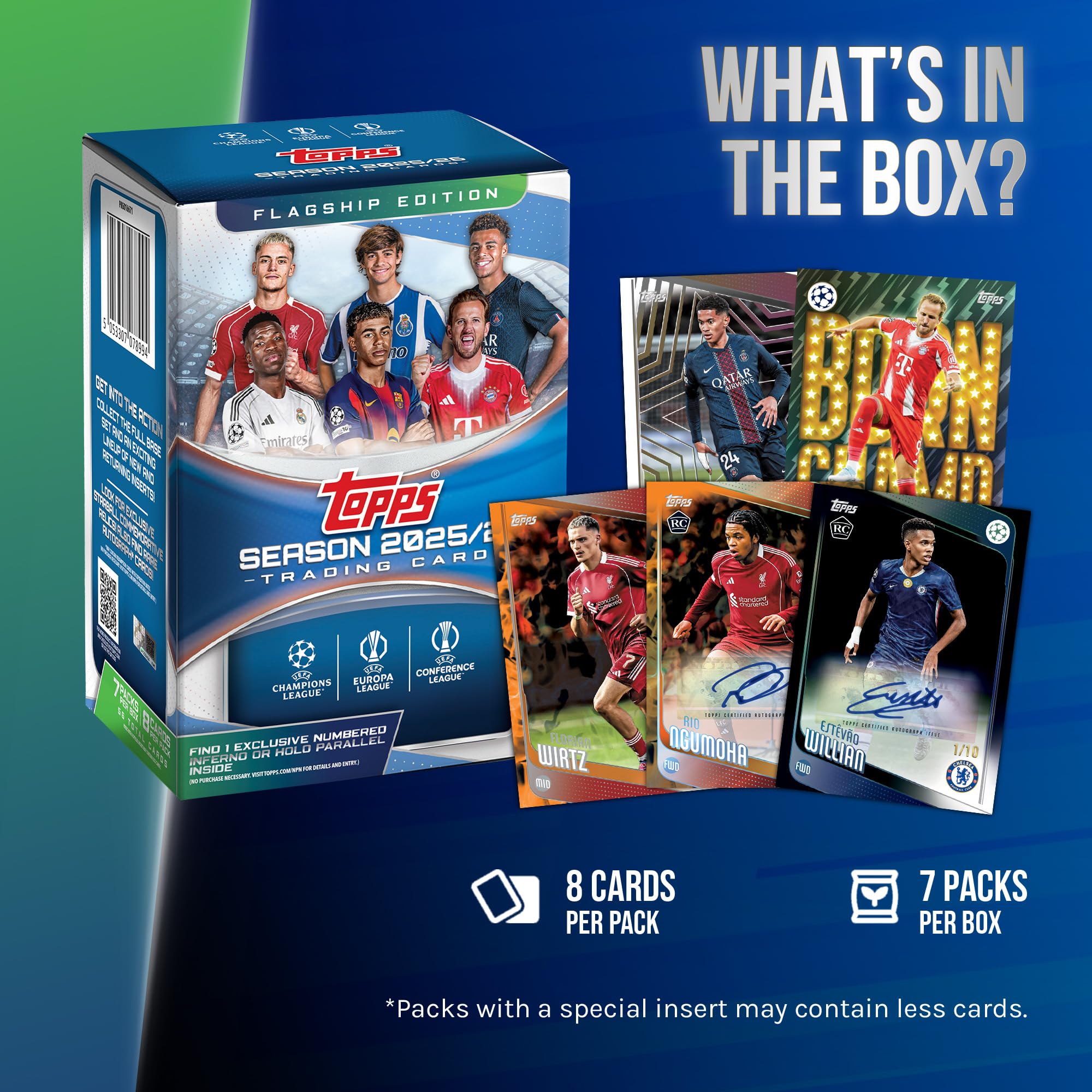 Topps UEFA Club Compétitions de Football 2025-26 – Boîte économique scellée en usine