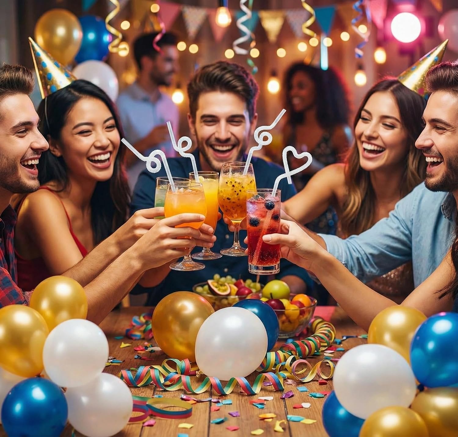 100 Pcs Individually Paper-Wrapped Clear Plastic Straws, 10.2'' Long, 0.23'' Diameter Disposable Drinking Straws, Perfect for tall cups or tumblers.