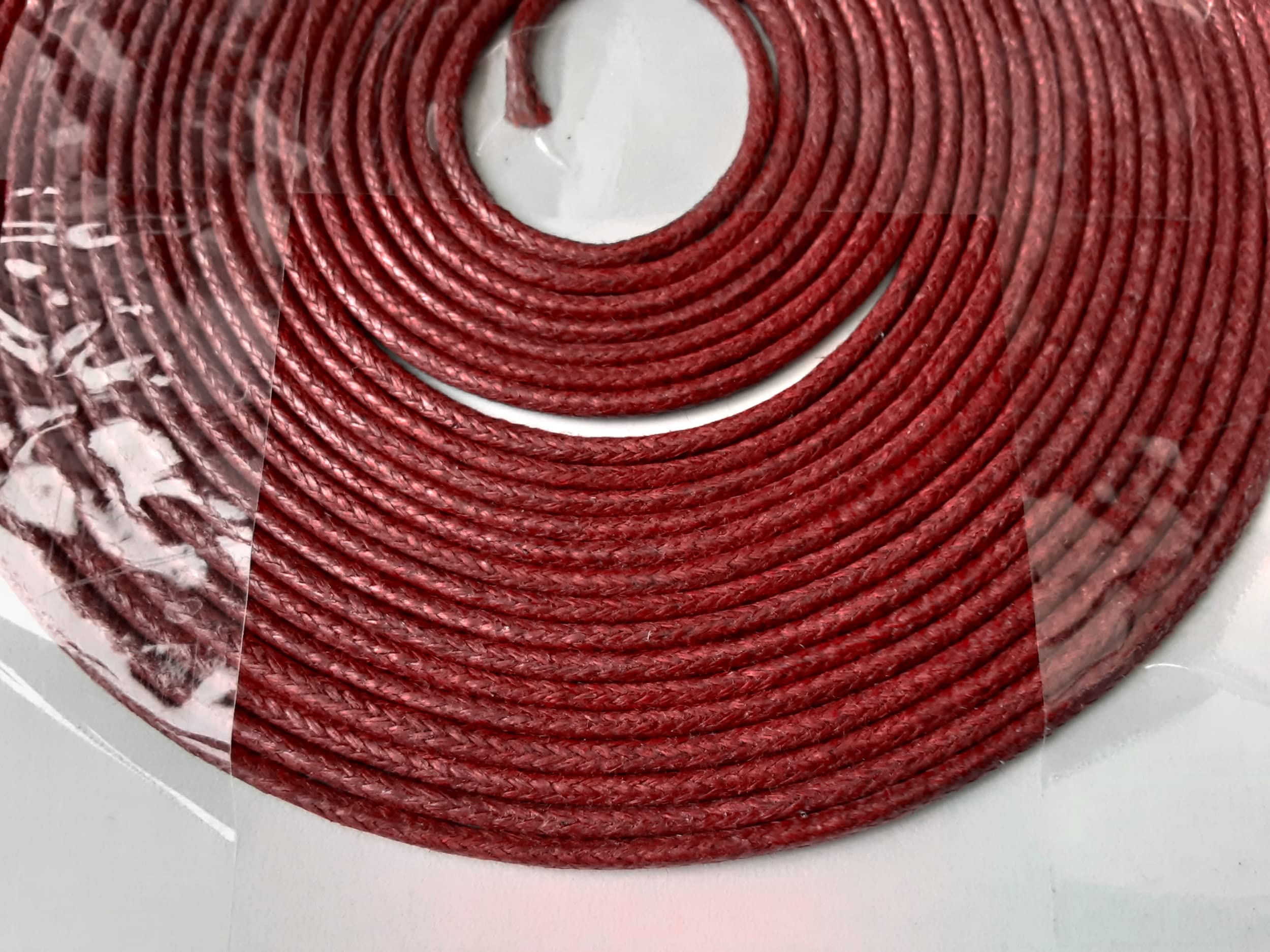 2mm Waxed Cotton Cord 3m Craft Jewellery Bracelet Making (Burgundy)