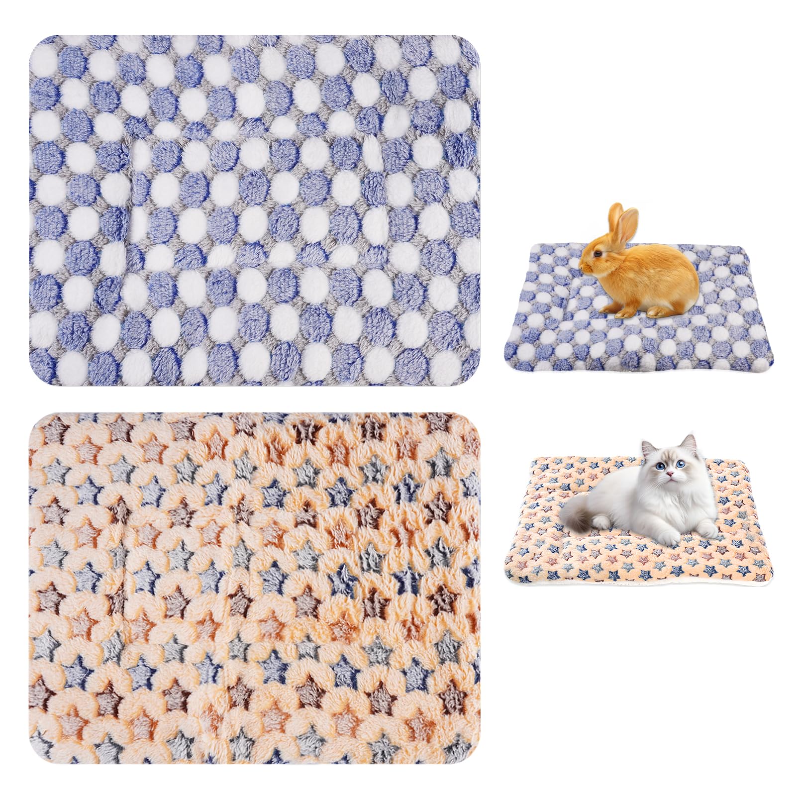 Set Da 2 Lettini Morbidi Per Piccoli Animali – 14/20 Cm, Nido In Peluche Per Criceti, Porcellini D'India E Ricci, Lavabile (Rosa E Grigio, Taglia L)