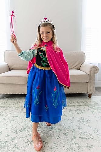 Miniatura 3 de Disfraz de princesa para niñas, vestido de princesa de reina de las nieves con capa para Halloween, fiesta de nieve, cosplay
