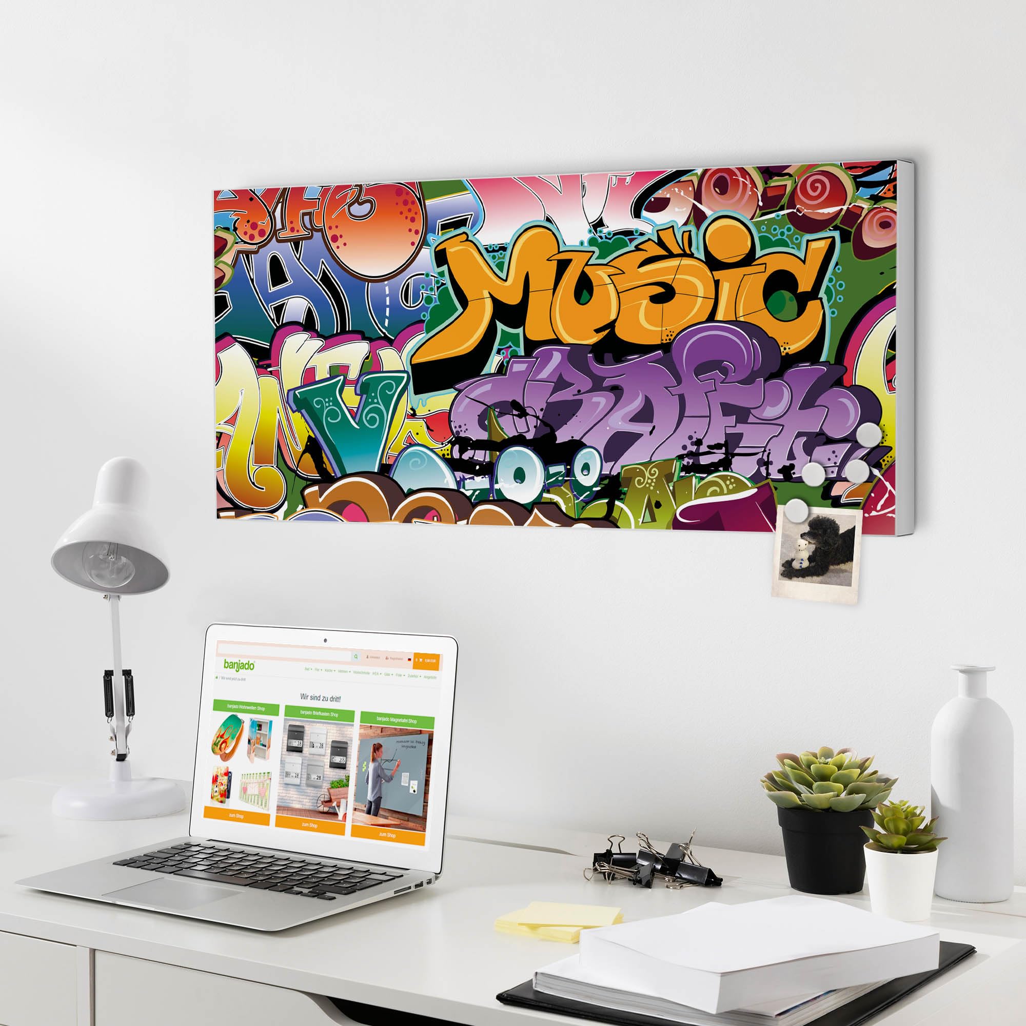 Banjado® Magnettafel Mit Motiv – Stylische Magnetwand Für Küche, Büro & Kinderzimmer Inkl. Magnete