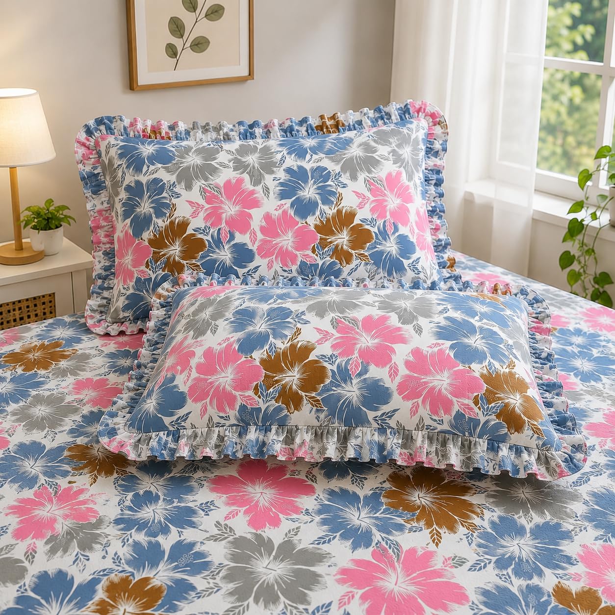 King Size Fitted Bedsheet - Premium Cotton Feel -11