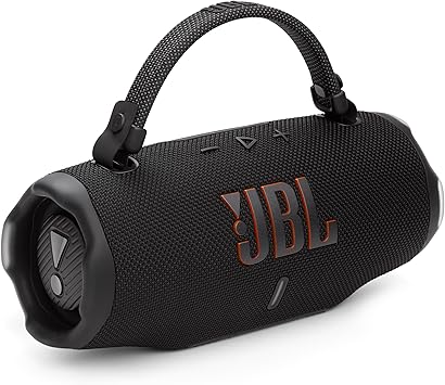 JBL Charge 6 - مكبر صوت بلوتوث محمول مقاوم للماء والسقوط، صوت Bold JBL Pro مع AI Sound Boost، وقت تشغيل يصل إلى 28 ساعة، بنك طاقة مدمج وحزام حمل قوي/قابل للإزالة (أسود)