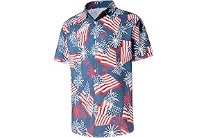Men's Patriotic American Hawaiian Shirt