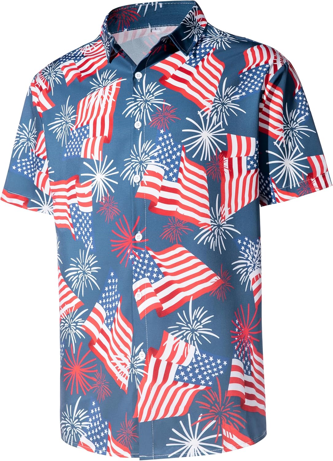 Men's Casual Button Down Shirts Regular Fit Short Sleeve Hawaiian Shirt for Men