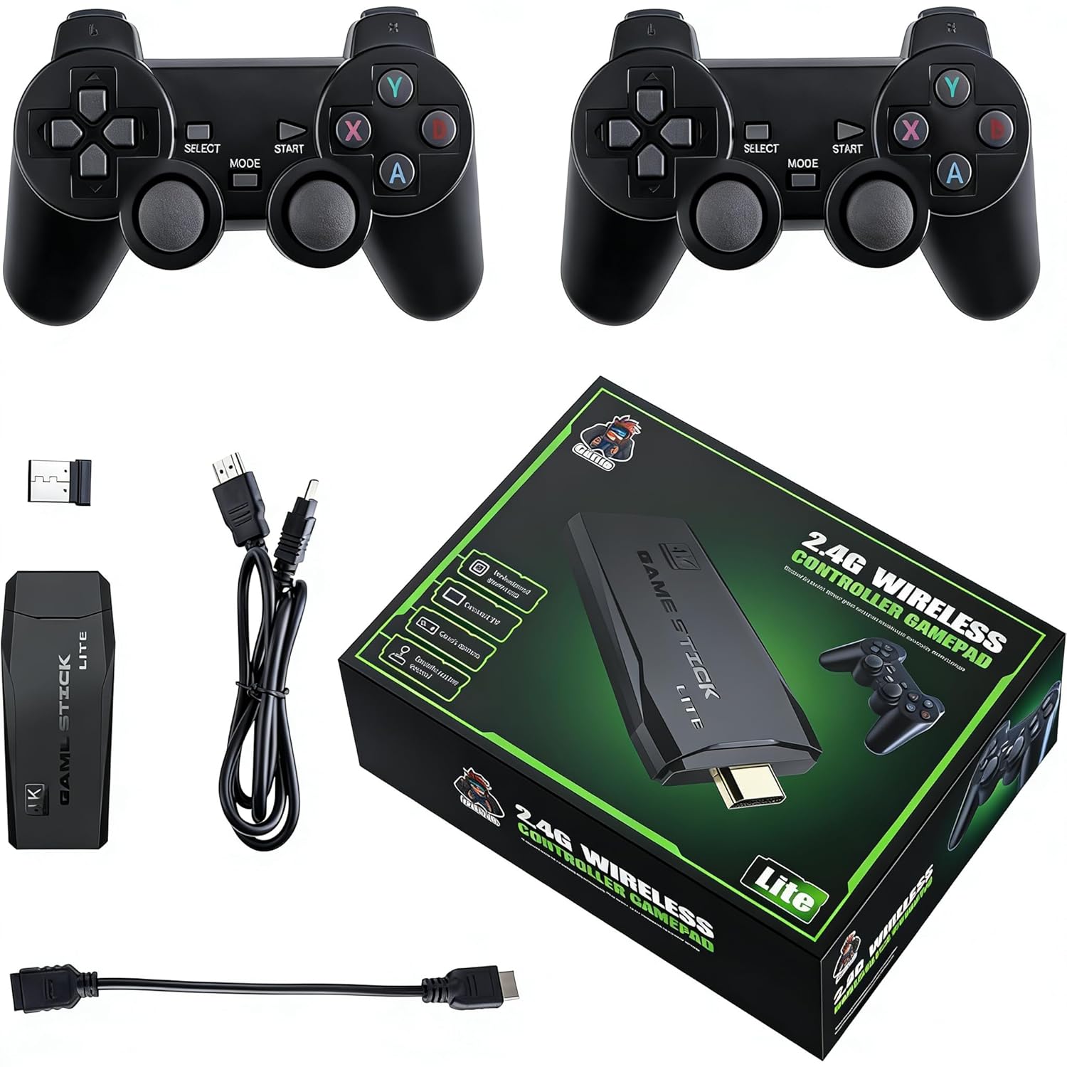 Wireless Retro Game Console, 20000+ Games Retro Gaming Console Classic M8 64G Plug & Play Video TV Game Stick with 2.4G Wireless Controller Gamepad, Nostalgia Gifts for Birthday
