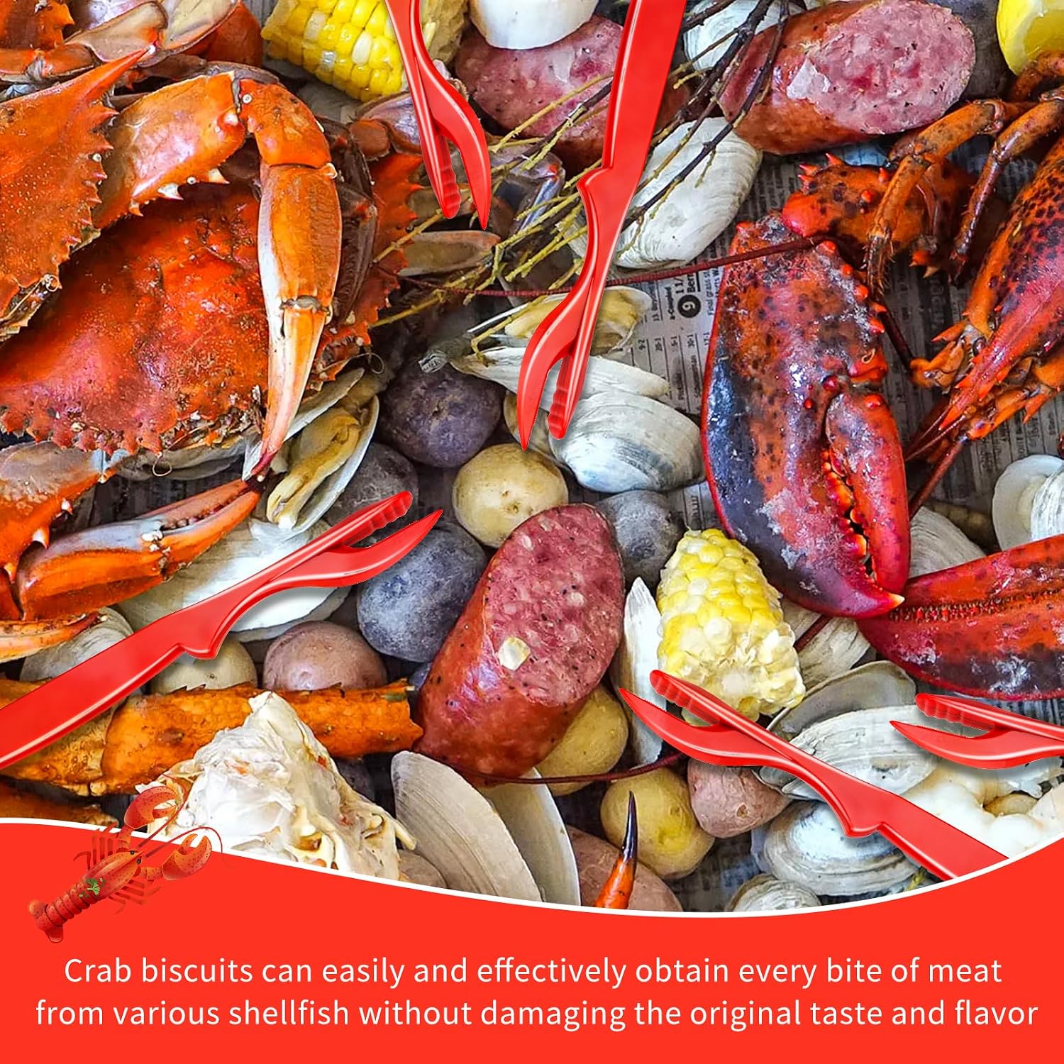 50 PCS Seafood Tools picks Crab Legs Crackers for Crab,Lobster,Prawns,Shellfish Sheller Knife,Easy Opener Shellfish picks knife.