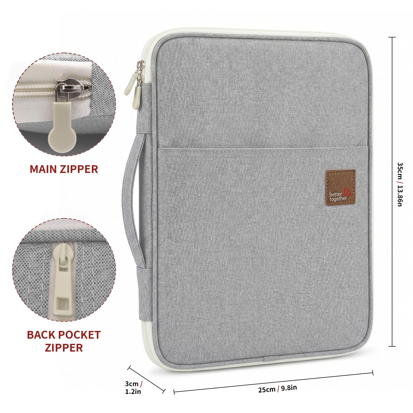 Document A4 Bag Case Waterproof Organizer Portfolio Office Travel Zipper Multi-Function Pouch