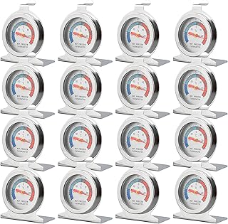 16 Pack Refrigerator Thermometer Large Dial Freezer Thermometer Classic Series Fridge Alarm Thermometer Internal Temperature Gauge for Fridge Freezer Cooler