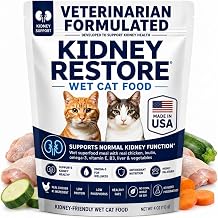 Non-Prescription Renal Cat Food Wet Unique Kidney Cat Food for Renal Support - Low Phosphorus Kidney Care Feline, Fresh Made Support for Cats, USA Made Human Grade Cats Meal - 4 Ounce