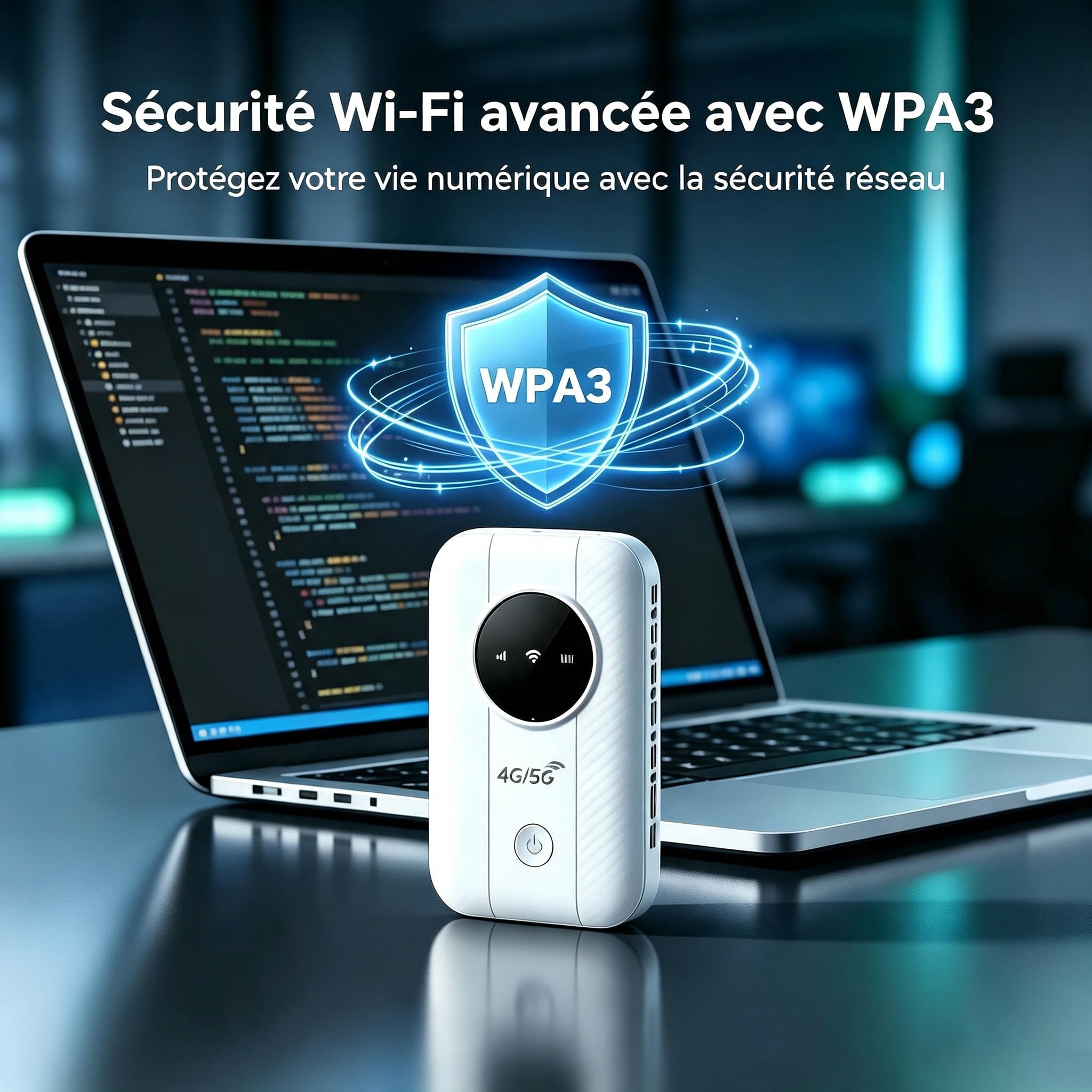 Routeur 5G/4G Portable WiFi 6 avec Slot SIM –Modem Carte SIM,Mobile Haut Débit 5G/4G+, Jusqu’à 20+ Appareils Connectés, Batterie 2100mAh,pour Voyage