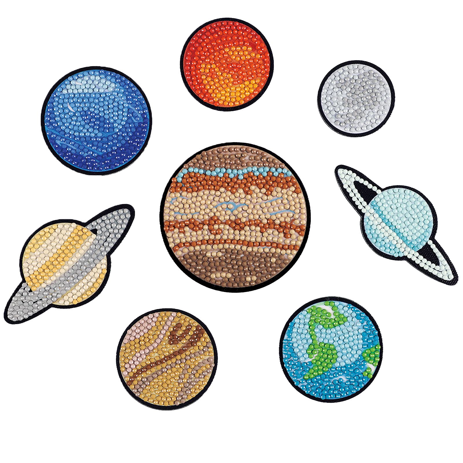 5D Diamond Painting by Numbers for Adults Whiteboard Magnets Fridge Xmas Gifts for Home Office Decor, Interesting Finds Paint with Diamonds 8 Pcs Decorative Magnets 04 Universe Eight Planets