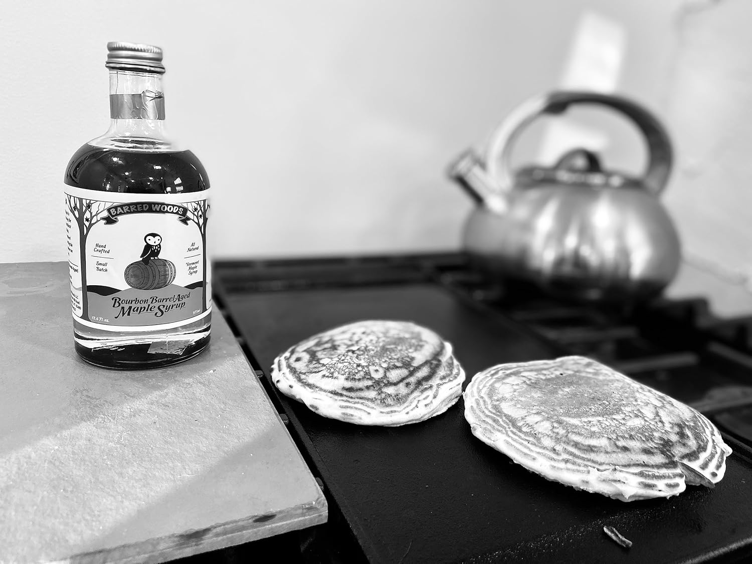 Bourbon Maple Syrup - Authentic & Real Vermont Maple Syrup - Maple Syrup Aged in Premium Bourbon Barrels - Barred Woods Maple