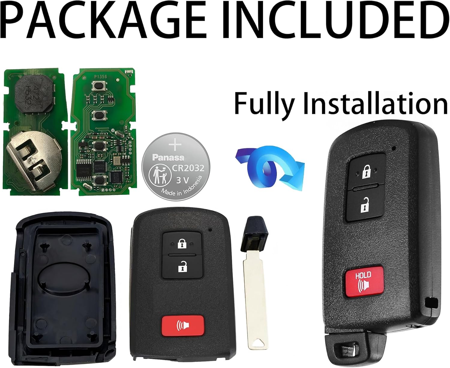 Smart Key Fob for Toyota RAV4 2013-2018, Alliskeys Proximity Remote Control Key Fob Compatible for Toyota RAV4 2013-2018 HYQ14FBA 89904-52290 281451-0020