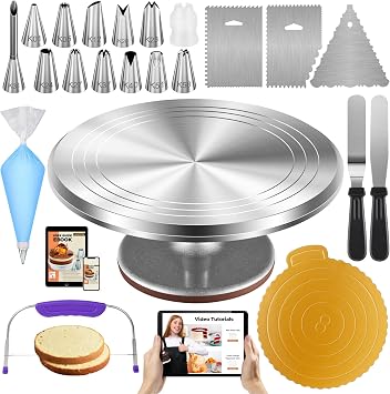 Kootek 71 Aluminum Cake Decorating Kit, Baking Supplies for Beginner & Pros