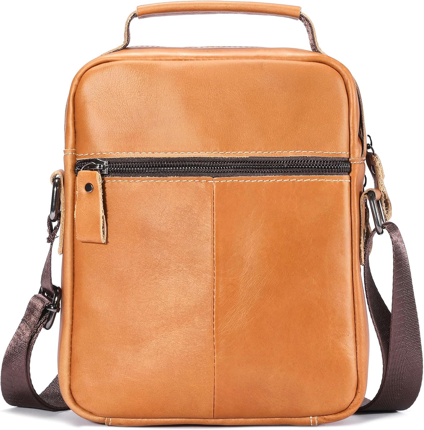 Leather Crossbody Bags for Men Casual Shoulder Bag Travel Messenger Bag Vintage Handbag Multi Pocket Satchel - Image 4