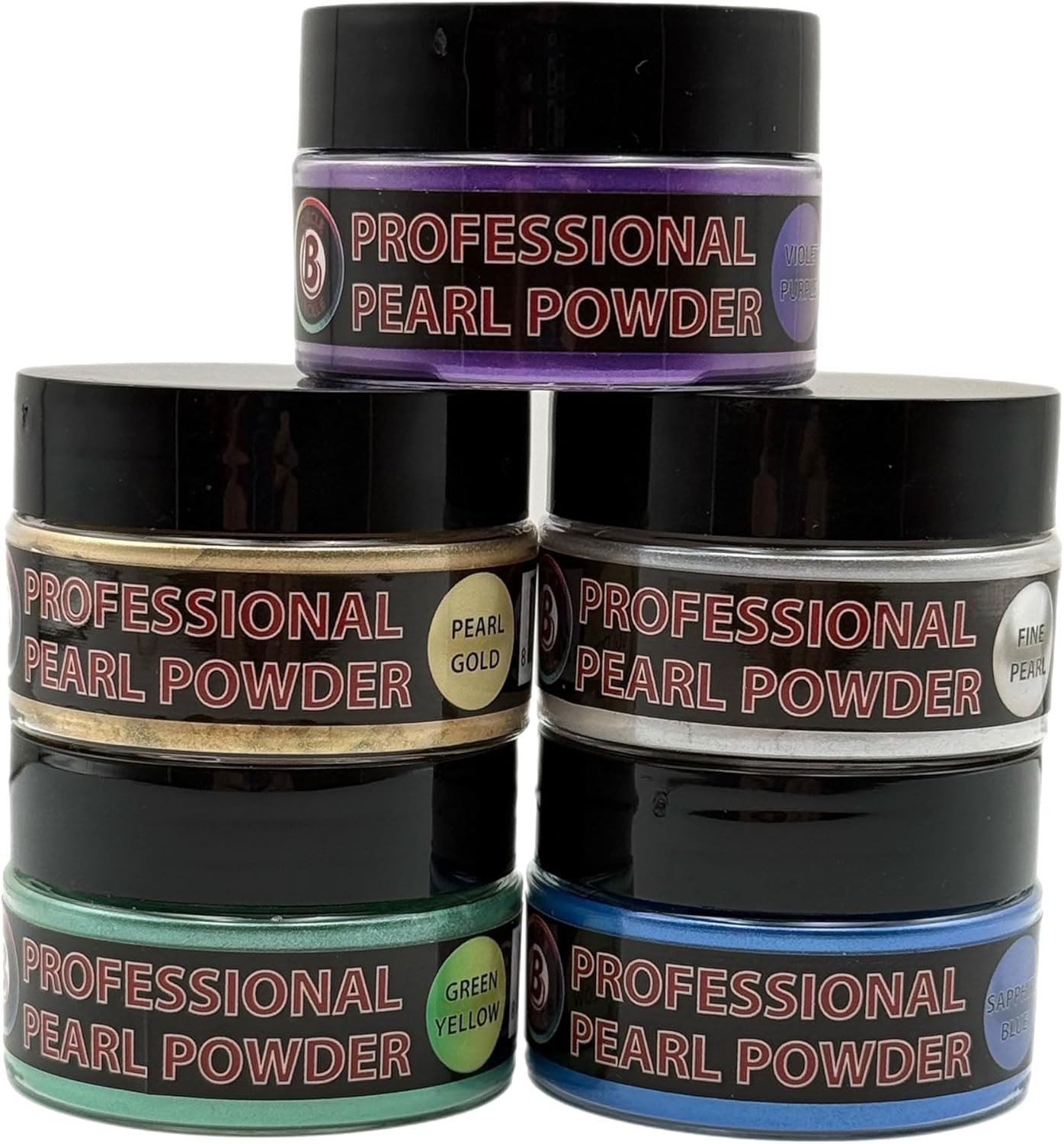 5 Pack Started Kit Circle B Tackle Premium High Temp Pearl Powder for Soft Plastic Bait Making Mica Powder Pigment for Fishing Lures