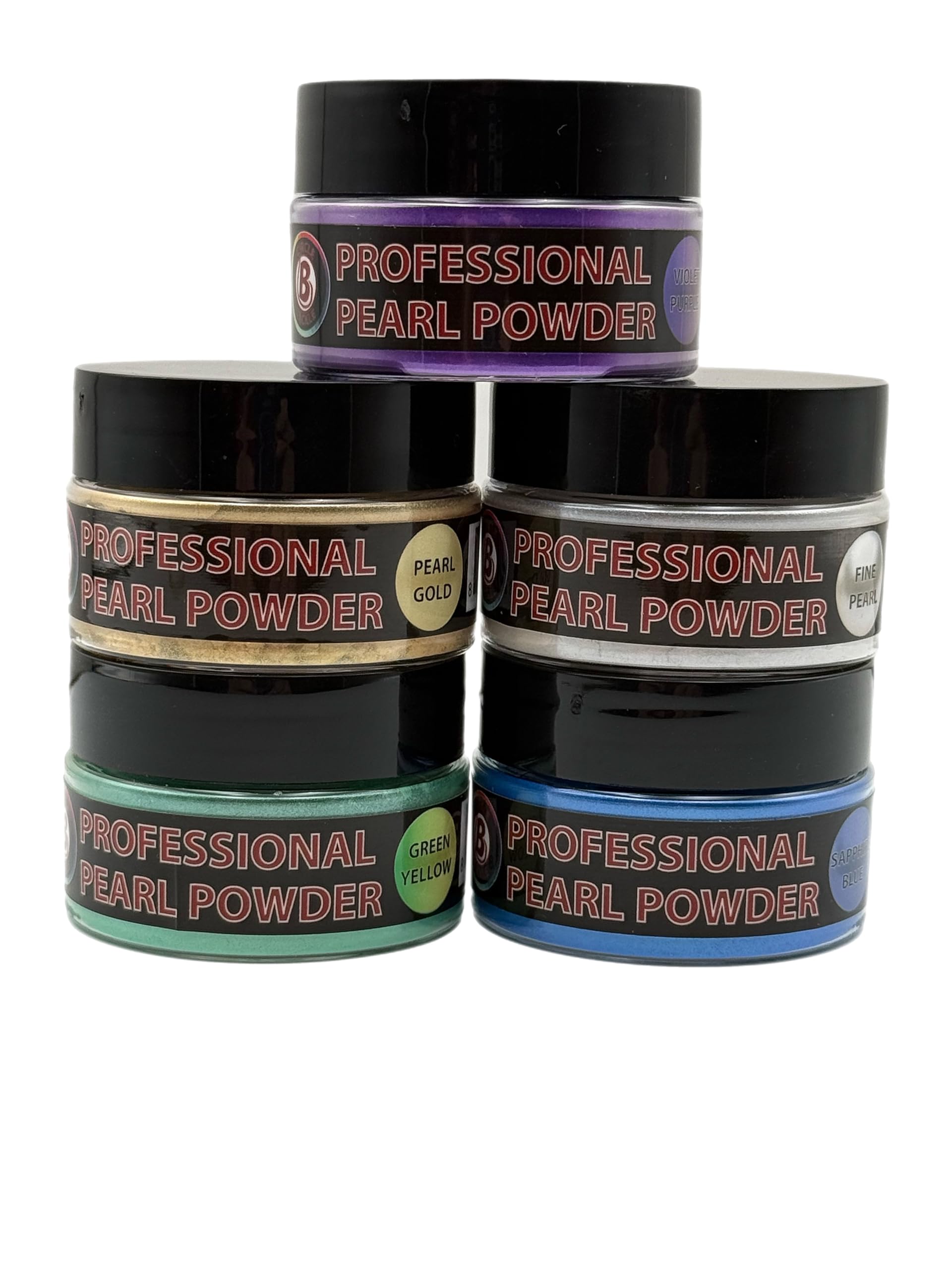 5 Pack Started Kit Circle B Tackle Premium High Temp Pearl Powder for Soft Plastic Bait Making Mica Powder Pigment for Fishing Lures