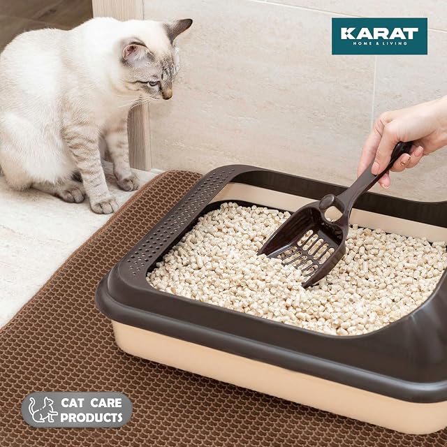 Foto 6 de 8 de KARAT Alfombrilla para arena para gatos, XXL, 76 x 61 cm, impermeable, para arenero de gatos