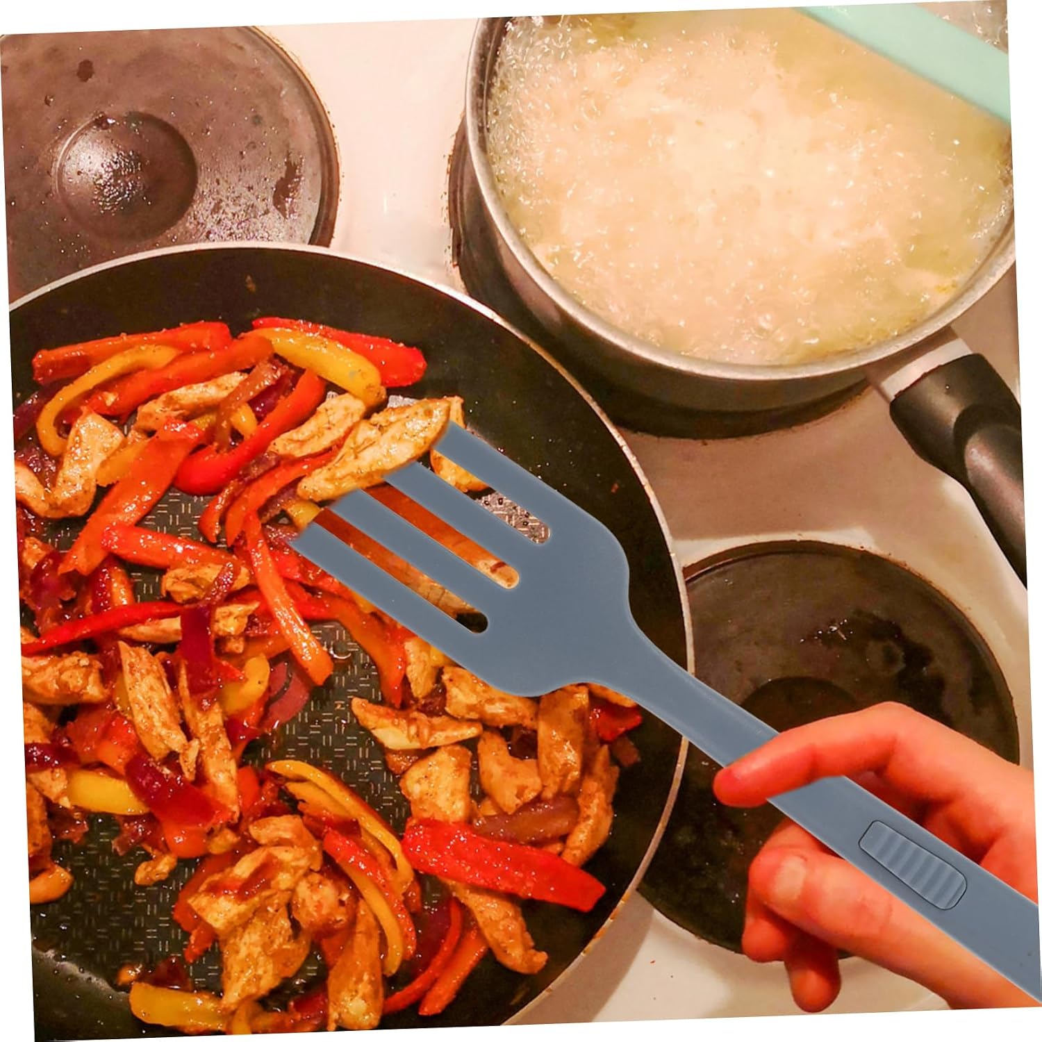 Silicone Cooking Fork Pasta Fork with Ergonomic Design for Kitchen Use