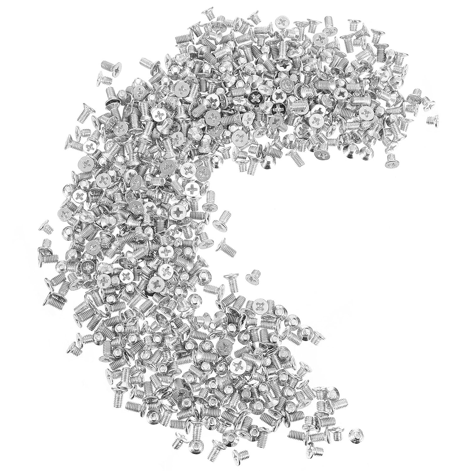 600 Pcs Wall Plate Screws Thread Round Head Milled Slot Replacement | Zinc Alloy, Silver Finish, Countersunk Head Replacement, Wear-resistant Build, Office and Home Use