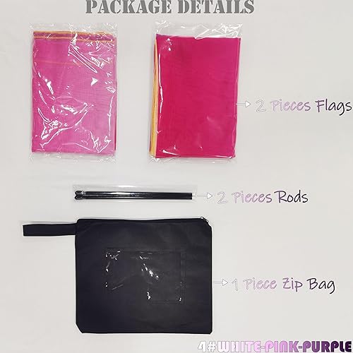 Vista 3 de MUNAFIE Worship Flags Set(2 Flags+2 Rods+1 Storage Bag) for Dance Church Flags for Worship Guard Flag Praise Dance Flags