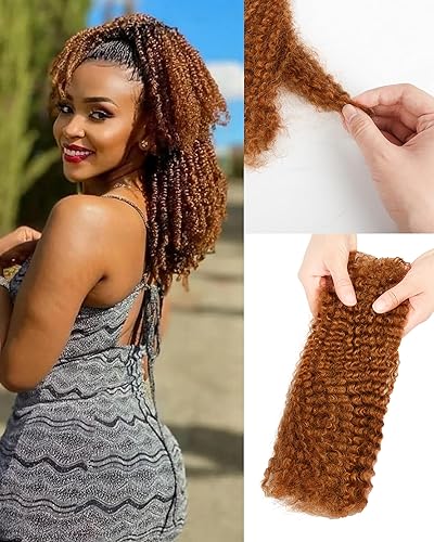 Afro Kinkys Bulk Human Hair Extensions,Kinky-Curly Real Human Hair for Dreadlock