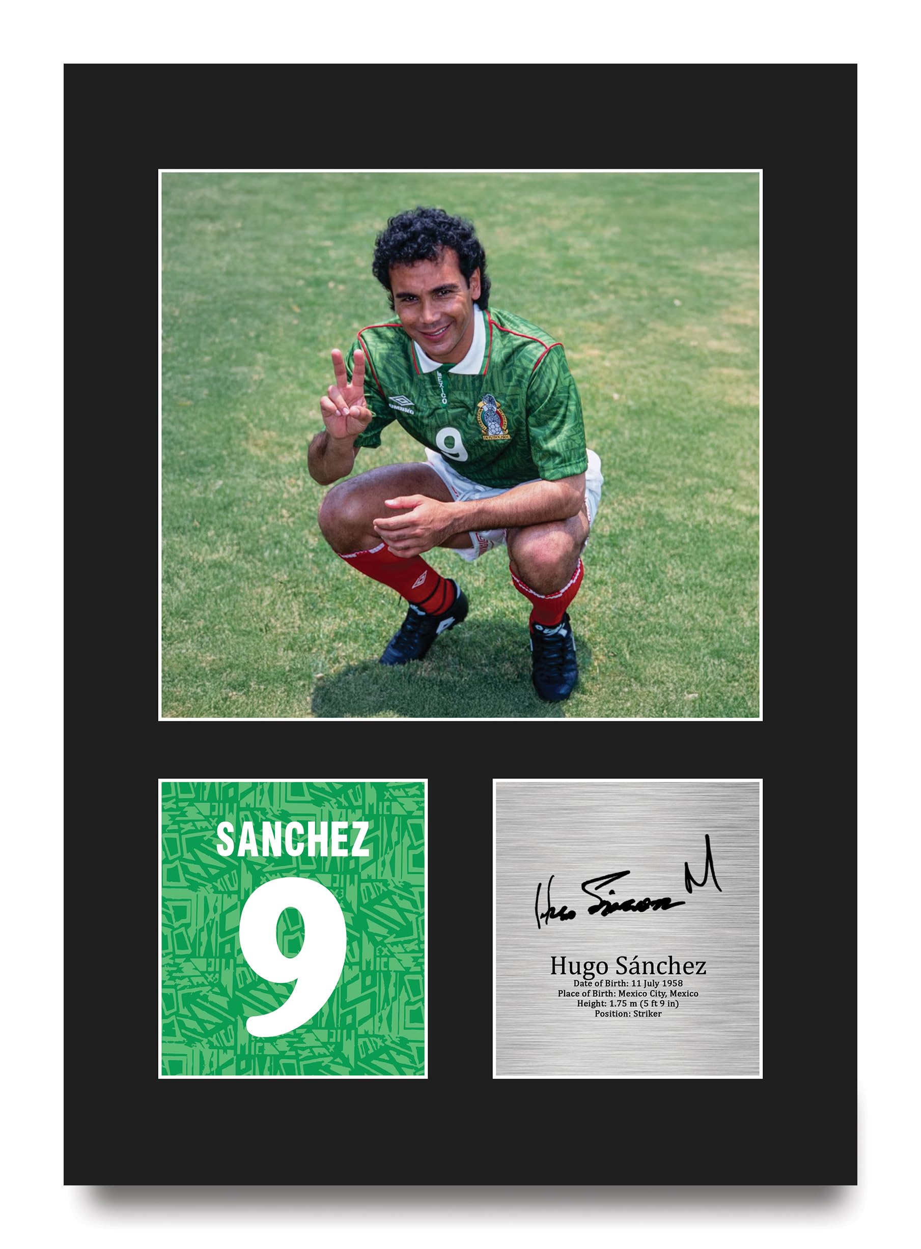 HWC Trading Hugo Sanchez Mexico Gifts Printed Signed Autograph Picture for Football Fans and Supporters - A4 Portrait