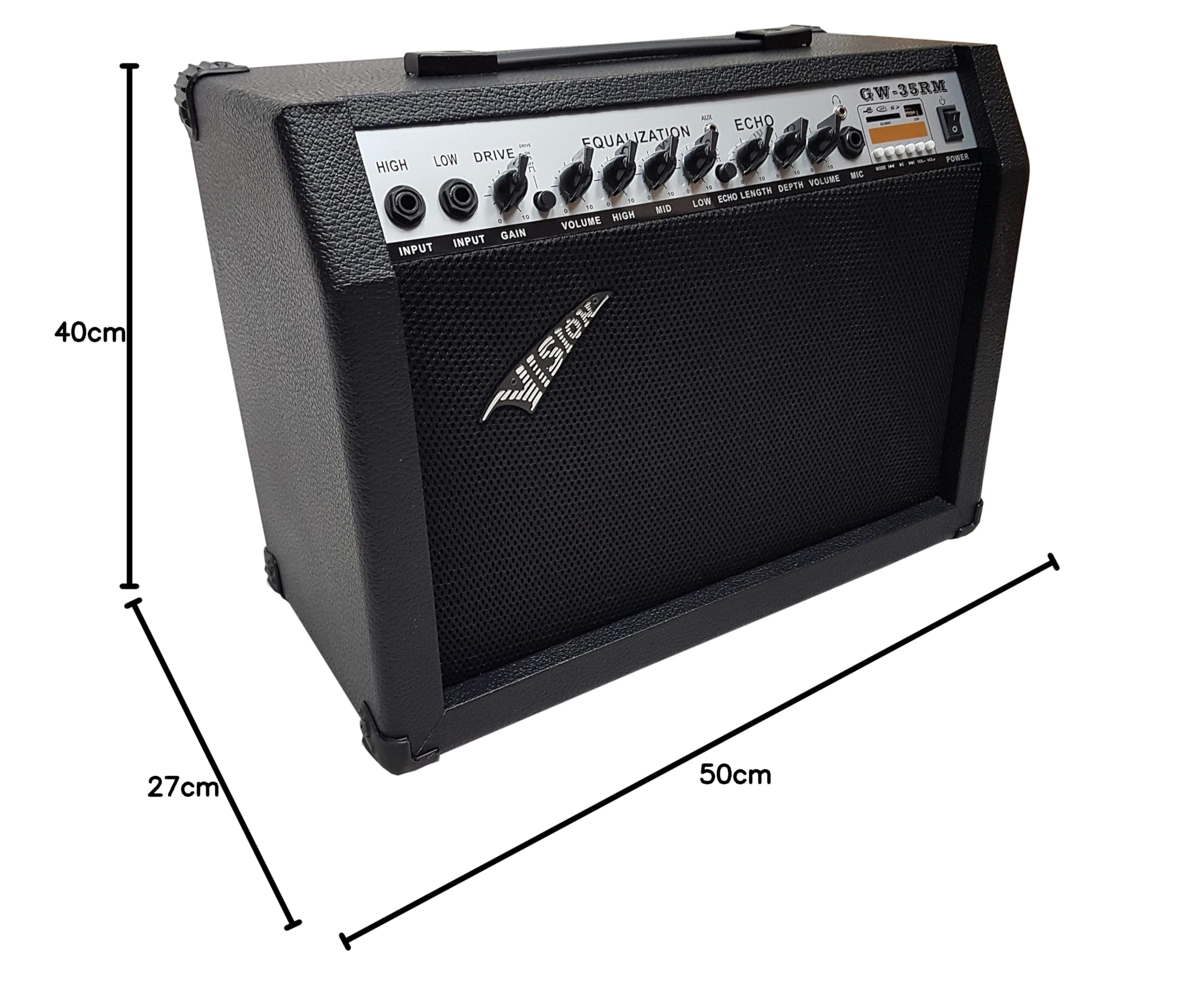 GITARRENVERSTÄRKER 65WATT - E Gitarren VERSTÄRKER - Distortion - MIKROFONEINGANG - Echo - Hall - 7 KÄNALE - 35RM