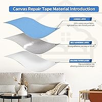 Vista 16 de KING MOUNTAIN Parche de reparación de lona de 9 x 11 pulgadas, 2 piezas, parche de tela impermeable autoadhesivo para sofás, tiendas de campaña