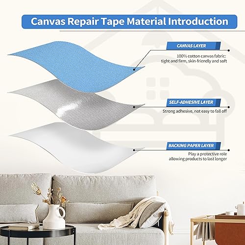 Vista 15 de KING MOUNTAIN Cinta de reparación de lona, parche para equipos para exteriores, 4 x 63 pulgadas, impermeable, autoadhesiva para reparar cubiertas