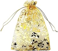 Vista 11 de 5 x 7 pulgadas 100 piezas corazón flor organza joyería bolsa de regalo bolsa de caramelo bolsa cordón boda favor bolsas P835 (corazón turquesa)