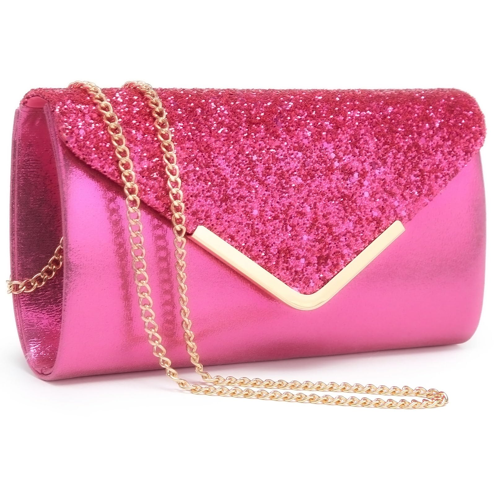 Dasein Women Evening Bags Formal Clutch Purses for Wedding Party Prom Handbags with Shoulder Strap and Glitter Flap | Formal