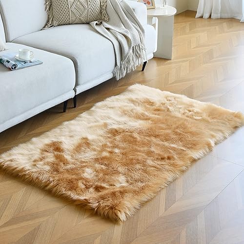 Vista 119 de duduta Tapete redondo de piel de oveja sintética color púrpura de 4 x 4 pies, peludo y mullido, lavable a máquina