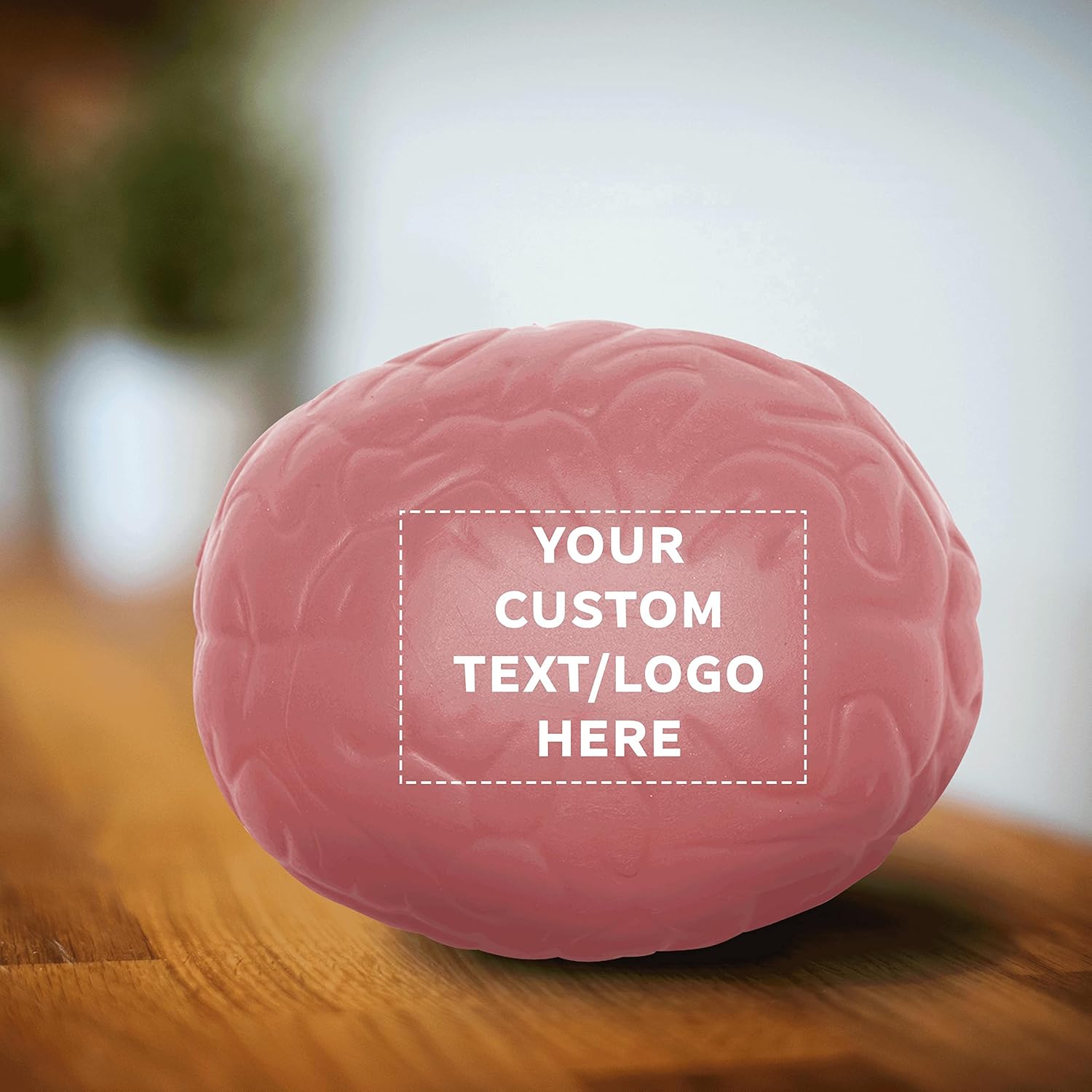 Custom Brain Squeeze Balls Set of 10, Personalized Bulk Pack - Stress Relief, Perfect for Your Desk, Office or Home - Pink