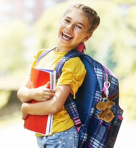 Miniatura 5 de Puzzled DolliBu - Llavero de peluche de alce con ojos grandes, alce suave, con ojos grandes y brillantes, accesorio decorativo de juguete de peluche