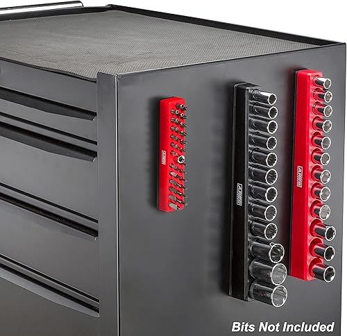 Miniatura 9 de ARES 60011 - Organizador de brocas hexagonales rojo de 37 agujeros con base magnética fuerte, mantén tus brocas favoritas de especialidad, taladro,