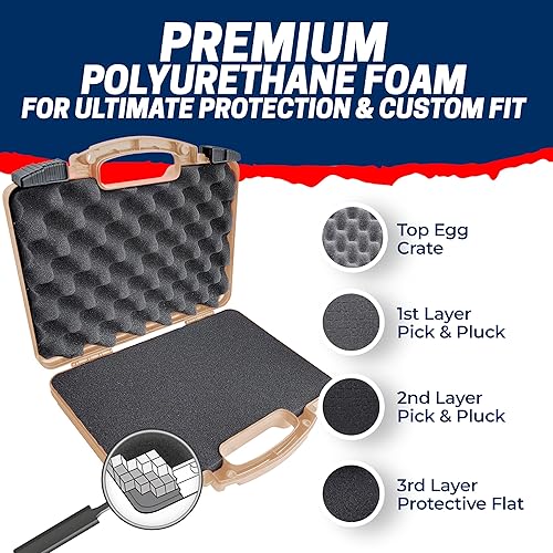 Vista 45 de Cedar Mill Fine Firearms Estuche para pistola aprobado por la TSA - Caja fuerte para pistola y pistola de 0.354 in, revólver - Estuche rígido - Verde