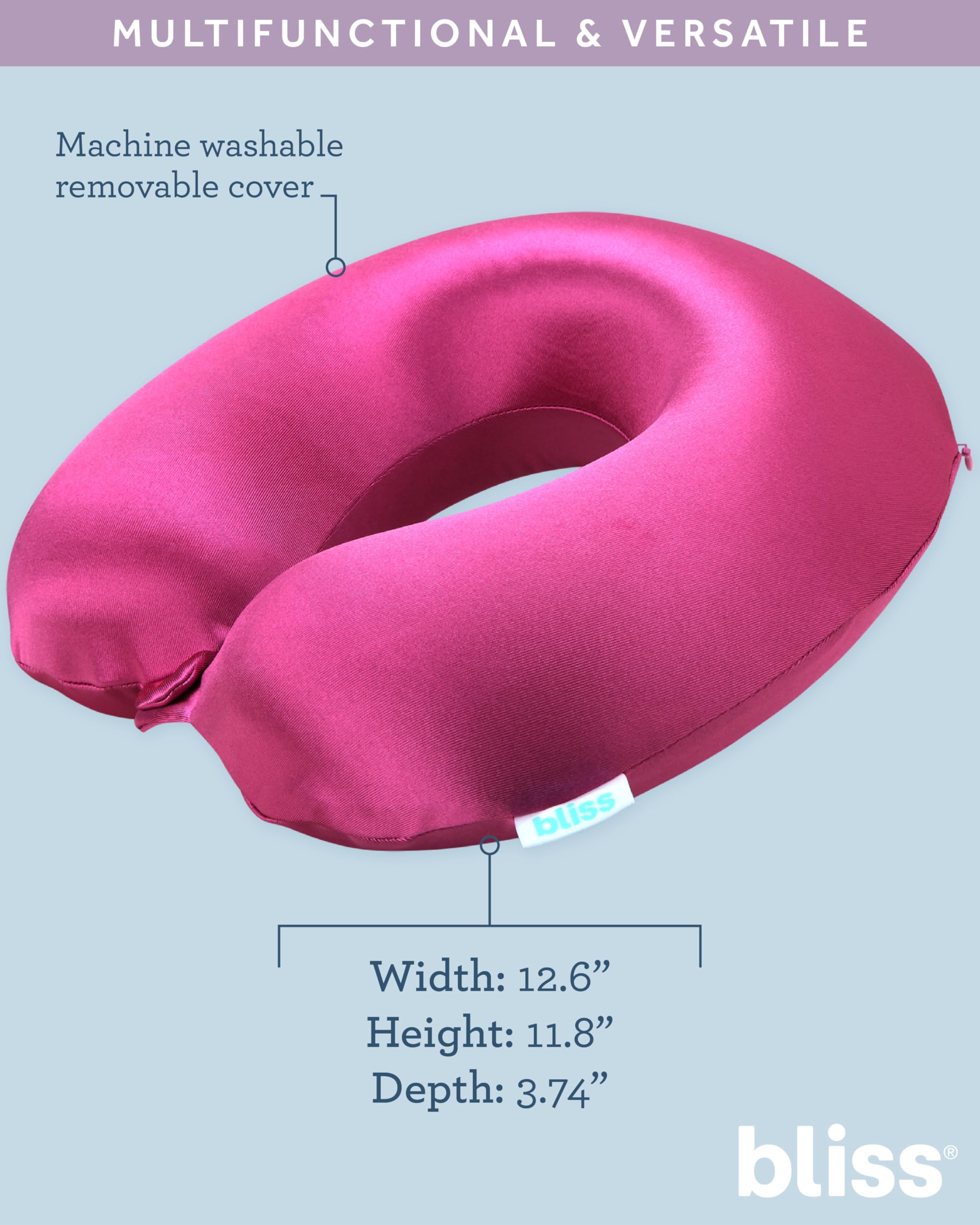Amazon.com: Bliss Neck Pillow Set U-Shaped Satin Travel Pillow